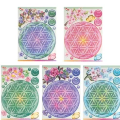 Stanzbogen, Fensterschmuck, Blume des Lebens, DIN A4, 800g/m², 5 Designs, 5 Bogen