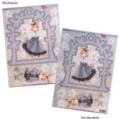 Stanzbogen, Fensterschmuck Hasen-Torbogen, DIN A4, 800g/m², 5 Farben, 5 Bogen