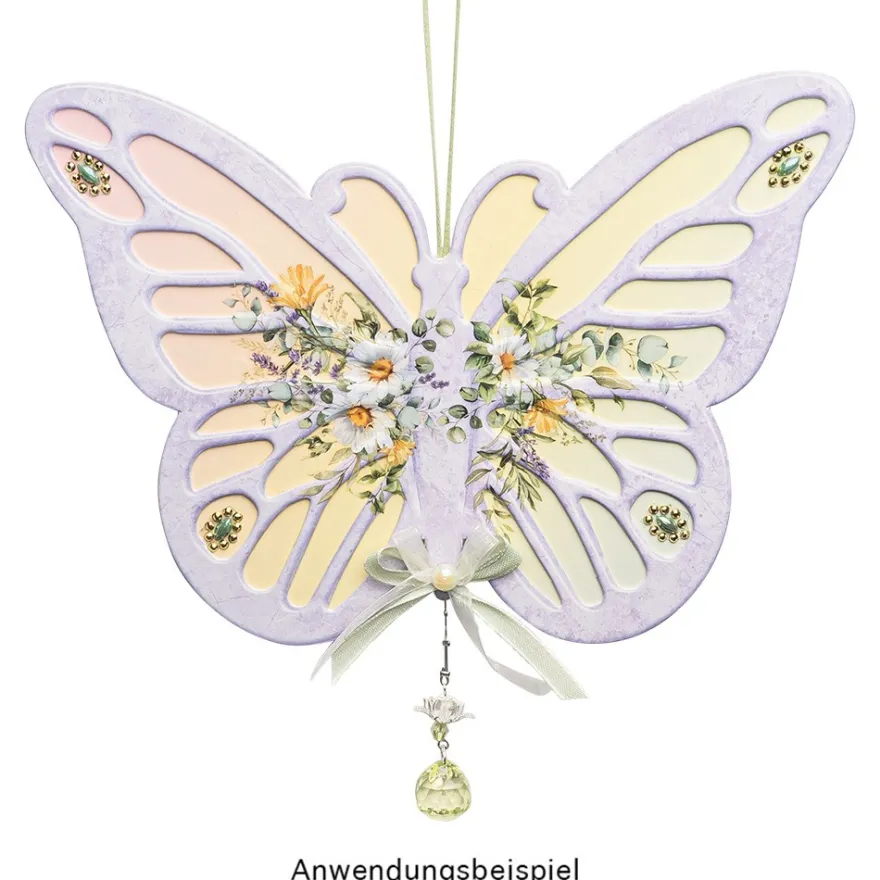 Stanzbogen, Fensterschmuck Schmetterlinge, DIN A4, 800g/m², 5 Designs, 5 Bogen