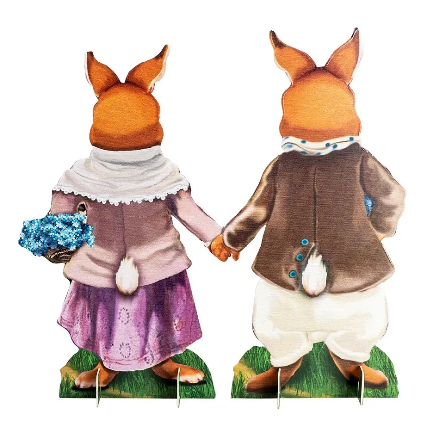 Stanzbogen, Hasenpaare, DIN A4, 800g/m², 5 Farben, 5 Bogen