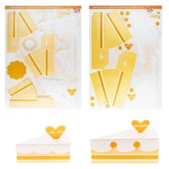 Stanzbogen, Kuchen-Schachteln, Design 4b & 4c, DIN A4, 10 Stück