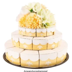 Stanzbogen, Kuchen-Schachteln, Design 4a, DIN A4, 12 Stück