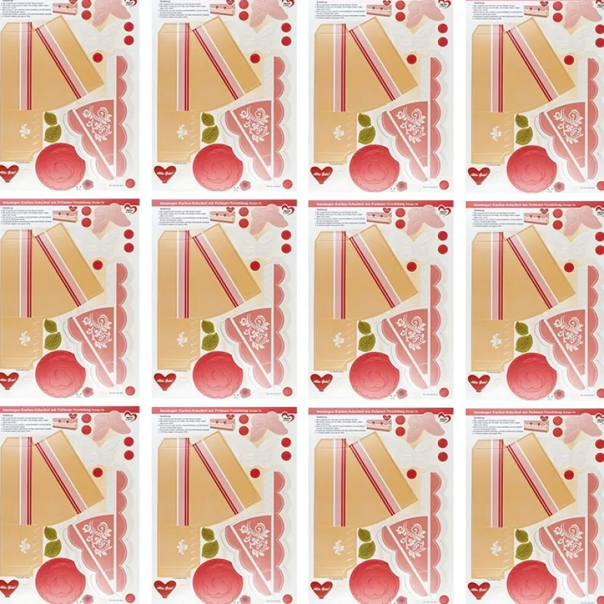 Stanzbogen, Kuchen-Schachteln, Design 2a, DIN A4, 12 Stück