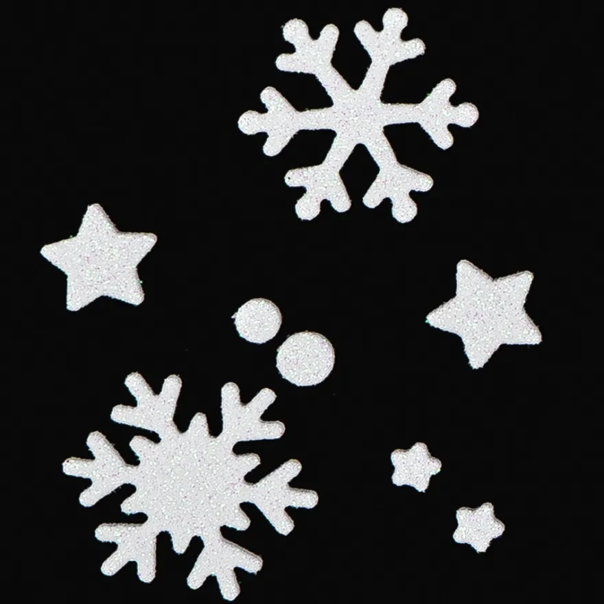 Stanzbogen, Moosgummi, Eiswelt, selbstklebend, DIN A4, weiß mit Glitzer, 2 Bogen