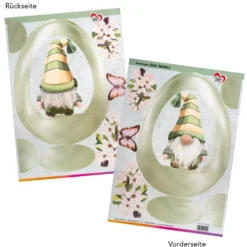 Stanzbogen, Oster-Wichtel, DIN A4, 800g/m², 5 Farben, 5 Bogen