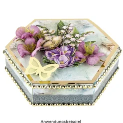 Stanzbogen, Sechseck-Schachteln Ostern, DIN A4, 10 verschiedene Designs, 10 Stück