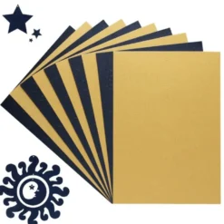 Stanzbogen, Sonne, Mond & Sterne, DIN A4, gelb/blau, 10 Bogen