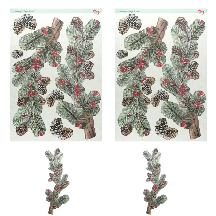 Stanzbogen, Zweige Winter, DIN A3, 800g/m², 2 Bogen