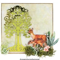 Stanzschablone, Baum 2, 9,6cm x 14,7cm