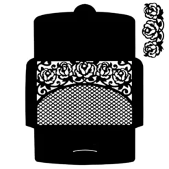 Stanzschablone, Briefumschlag mit Blütenornament, 2 Stück