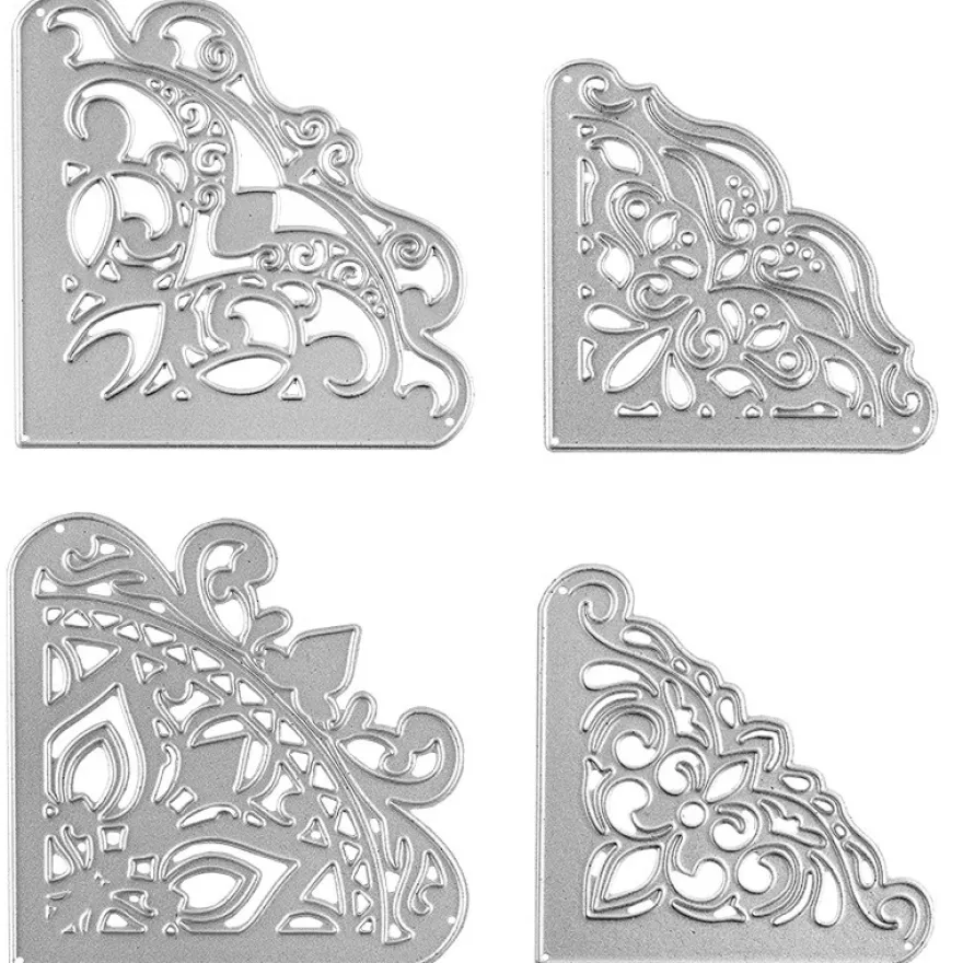 Stanzschablone, Einsteck-Ecken, 6,9cm x 6,9cm & 5,9cm x 5,9cm, 4 Stück