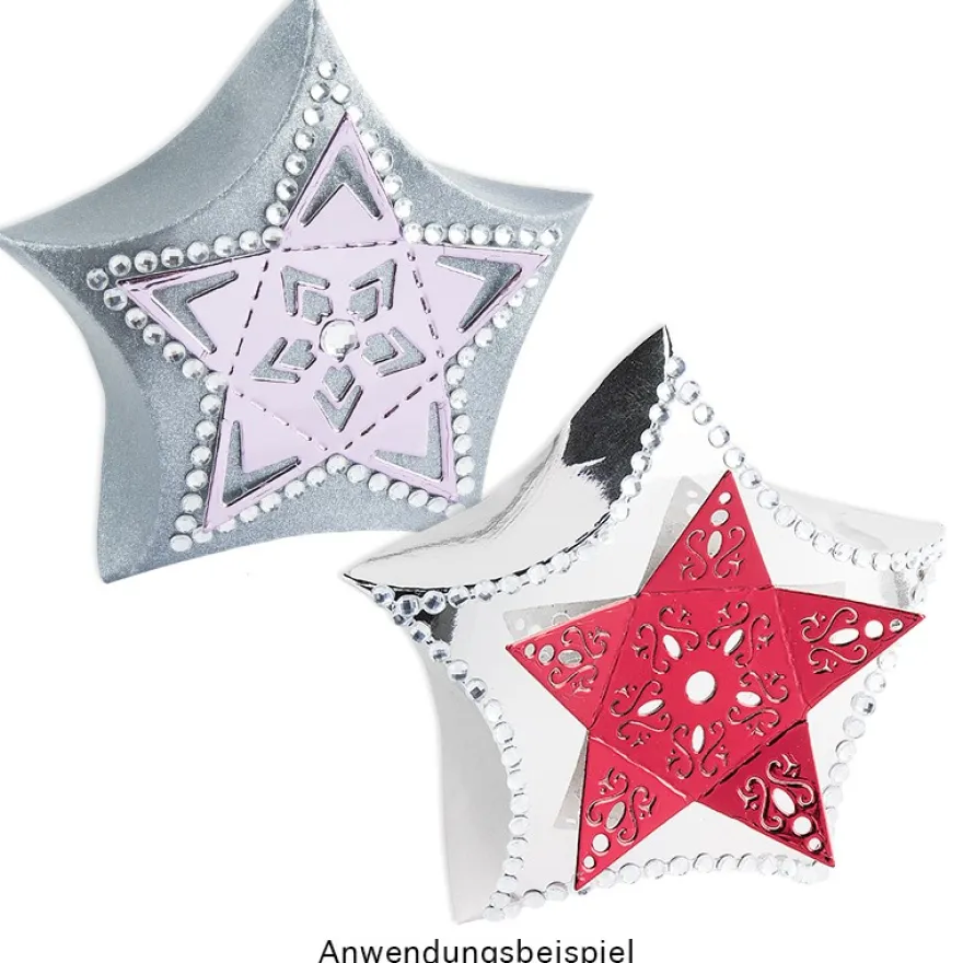 Stanzschablone, Faltbox Stern, 17,5cm x 11,4cm