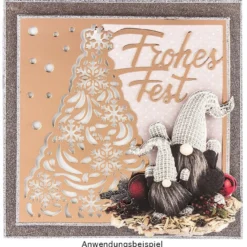 Stanzschablone, Frohes Fest 2, 14cm x 14cm, passend für gängige Stanzmaschinen