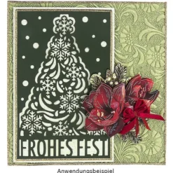 Stanzschablone, Frohes Fest, 9,4cm x 14,4cm