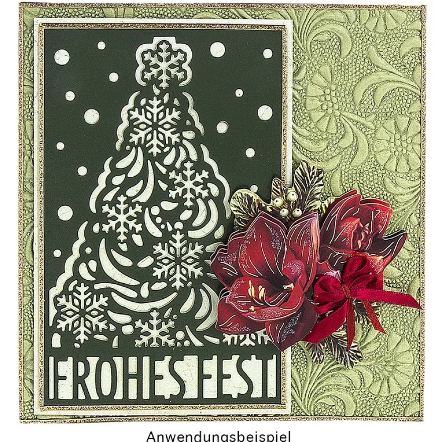 Stanzschablone, Frohes Fest, 9,4cm x 14,4cm