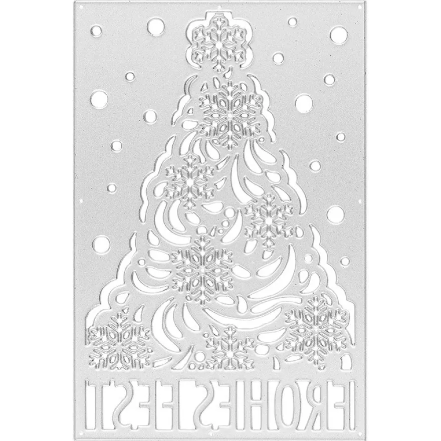Stanzschablone, Frohes Fest, 9,4cm x 14,4cm