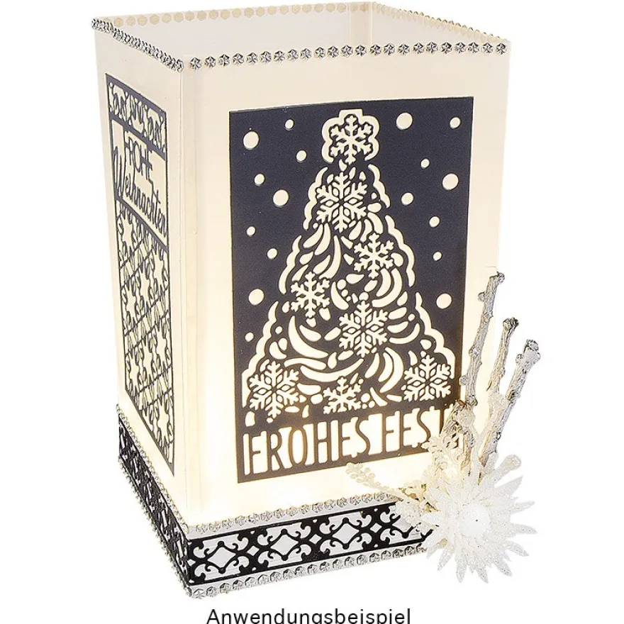 Stanzschablone, Frohes Fest, 9,4cm x 14,4cm