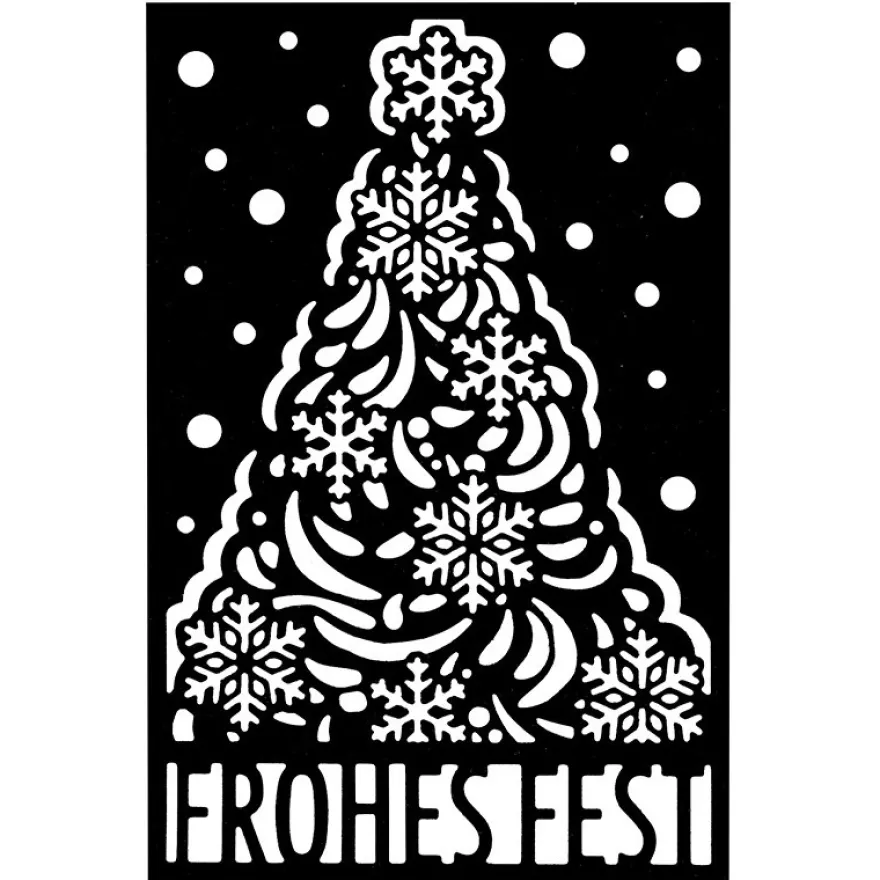 Stanzschablone, Frohes Fest, 9,4cm x 14,4cm