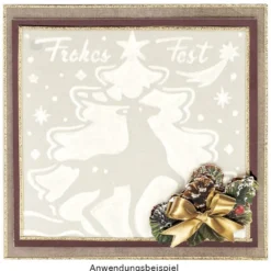 Stanzschablone, Frohes Fest 5, 14cm x 14cm