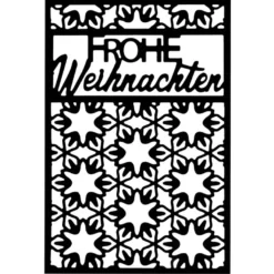 Stanzschablone, Frohe Weihnachten 2, 9,4cm x 14,4cm