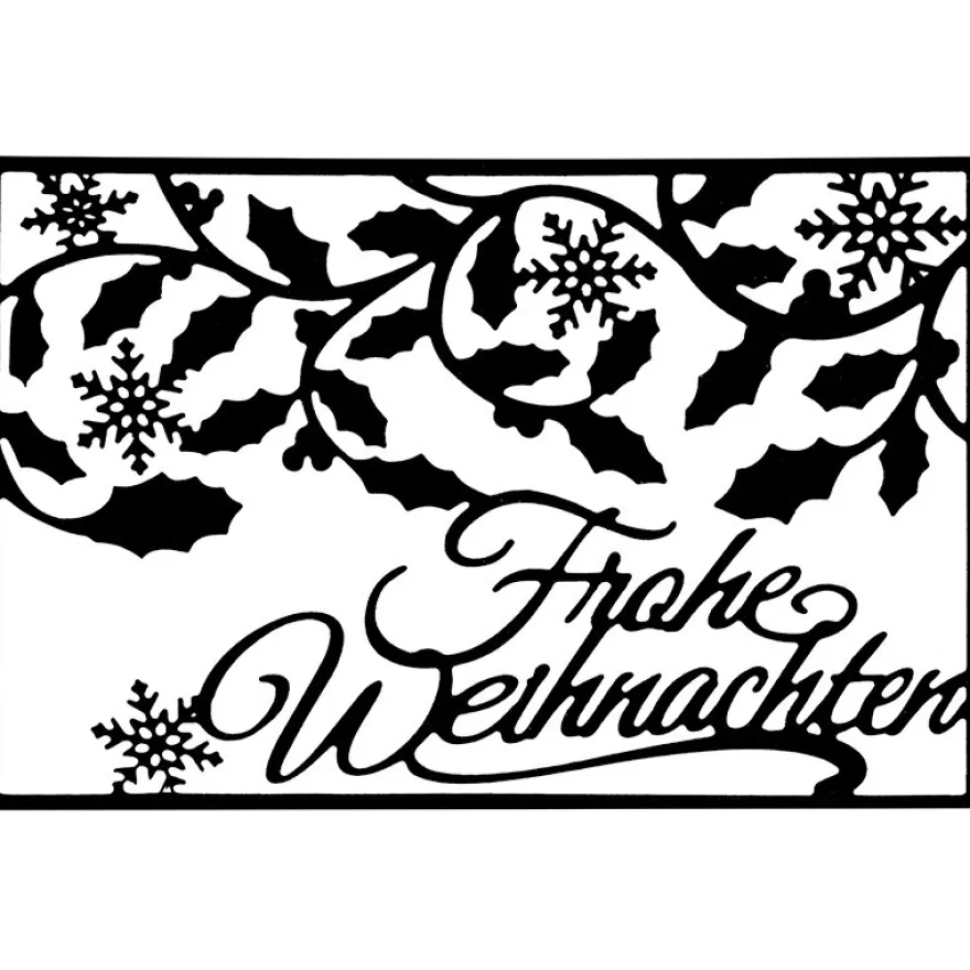 Stanzschablone, Frohe Weihnachten, 9,4cm x 14,4cm, passend für gängige Stanzmaschinen