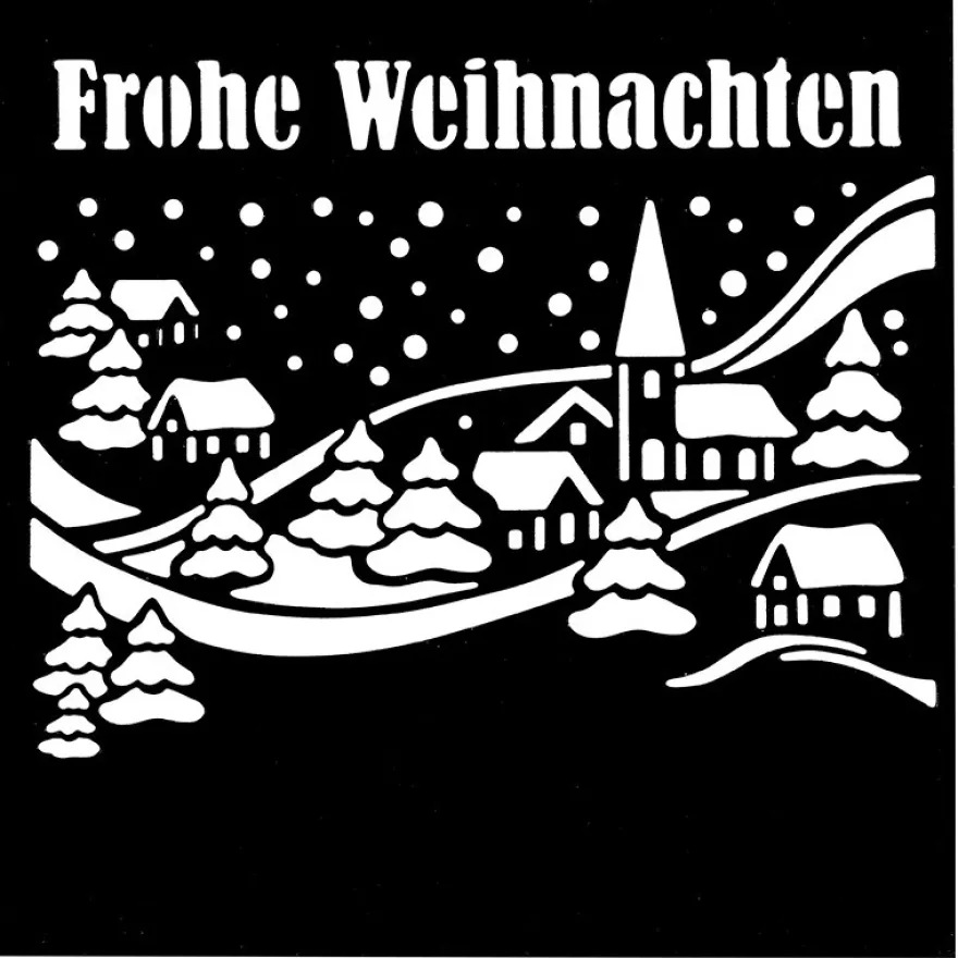 Stanzschablone, Frohe Weihnachten 3, 14cm x 14cm, passend für gängige Stanzmaschinen