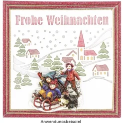 Stanzschablone, Frohe Weihnachten 3, 14cm x 14cm, passend für gängige Stanzmaschinen