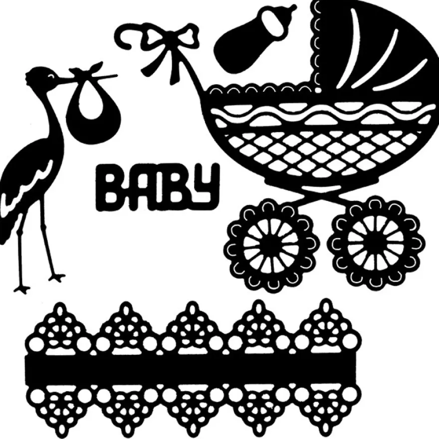 Stanzschablonen, Baby, 5 Stück