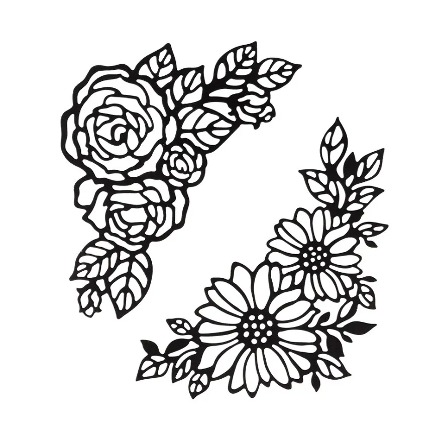 Stanzschablonen, Blumenecken, 2 Stück