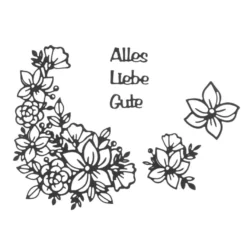 Stanzschablonen, Blumenecke & Alles Liebe/Gute, 6 Stück