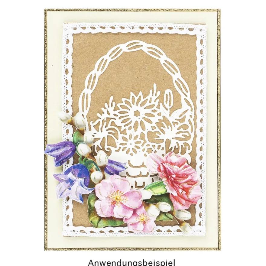 Stanzschablonen, Blumenkörbchen & Blumenstrauß, 4 Stück