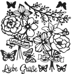 Stanzschablonen, Blumensträußchen, 11 Stück