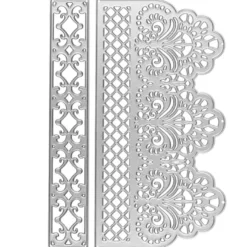 Stanzschablonen, Bordüren 2, 1: 13,4cm x 2,1cm, 2: 13,4cm x 6,9cm, 2 Stück