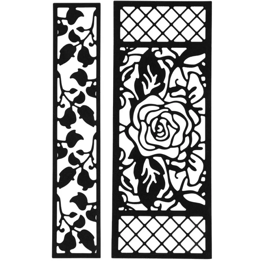 Stanzschablonen, Bordüren 1, 1: 13,4cm x 2,6cm, 2: 13,4cm x 5,7cm, 2 Stück