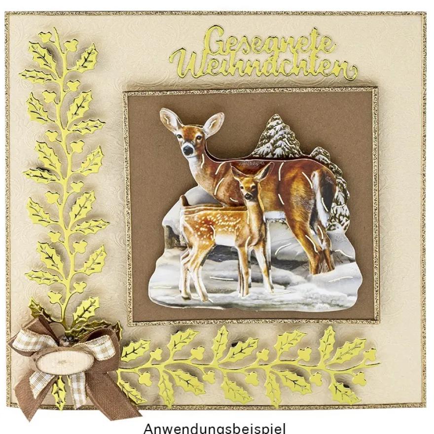 Stanzschablonen, Christbaumschmuck & Ilex, 3 Stück