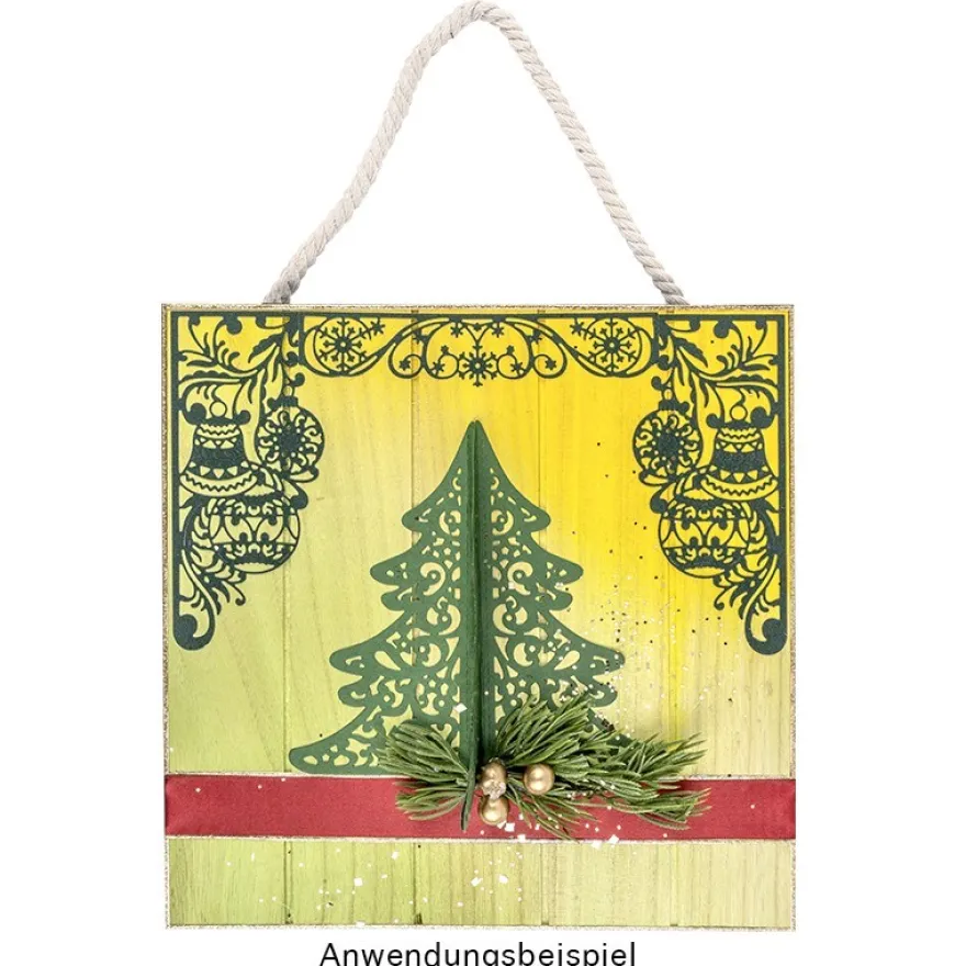 Stanzschablonen, Christbaumschmuck & Ilex, 3 Stück