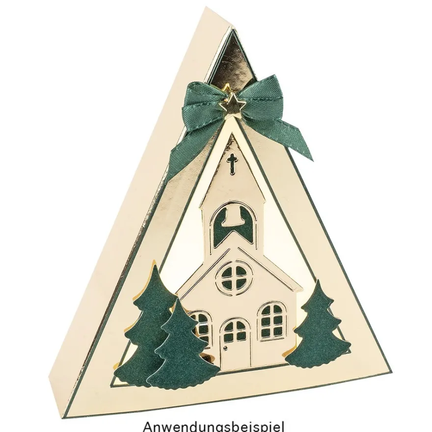 Stanzschablonen, Dorf mit Kirche, 5 Stück