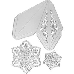 Stanzschablonen, Faltstern & Eiskristalle, 17,5cm x 19,5cm, 3 Stück