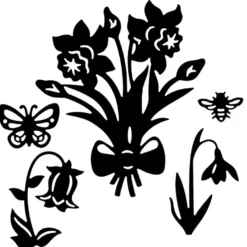Stanzschablonen, Frühlingsblumen, 5 Stück