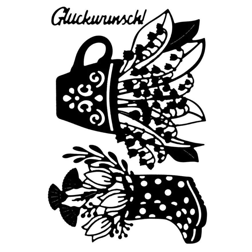 Stanzschablonen, Frühlingssträuße, 3 Stück