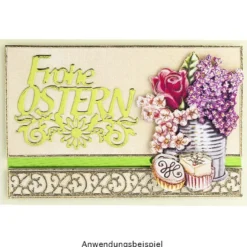 Stanzschablonen, Frohe Ostern, 7,6cm x 7,5cm, 8,2cm x 7,3cm, 2 Stück