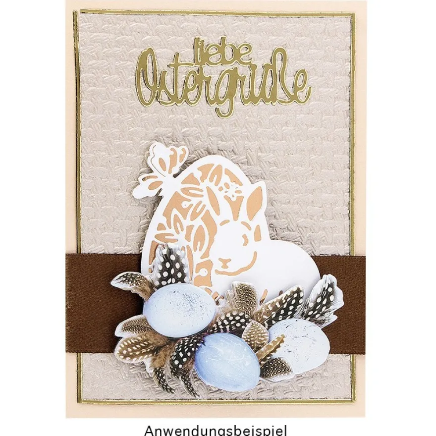 Stanzschablonen, Frohe Ostern, 7,6cm x 7,5cm, 8,2cm x 7,3cm, 2 Stück