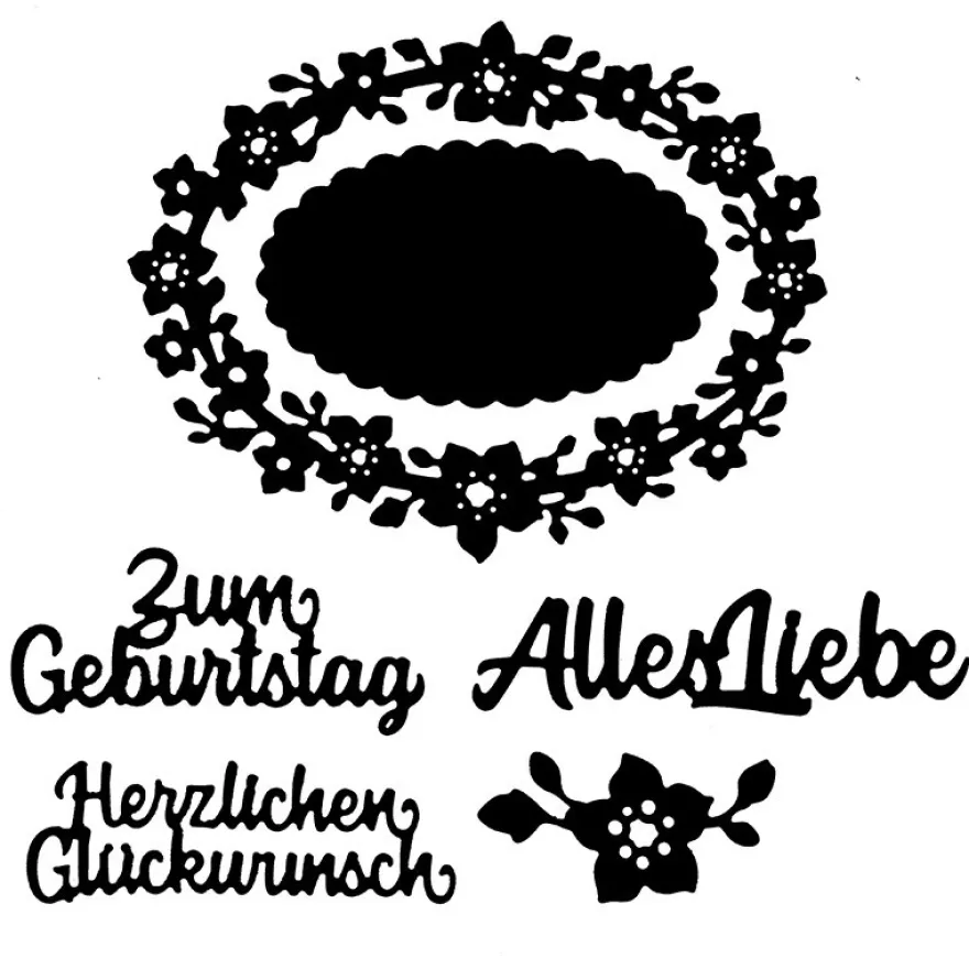 Stanzschablonen, Glückwünsche, 6 Stück