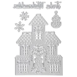 Stanzschablonen, Haus & Frohe Weihnachten, 6 Stück