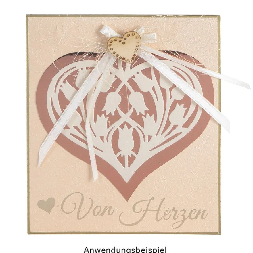 Stanzschablonen, Herz-Anhänger Alles Liebe, 3 Stück