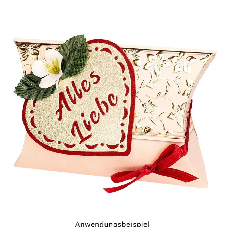 Stanzschablonen, Herz-Anhänger Alles Liebe, 3 Stück