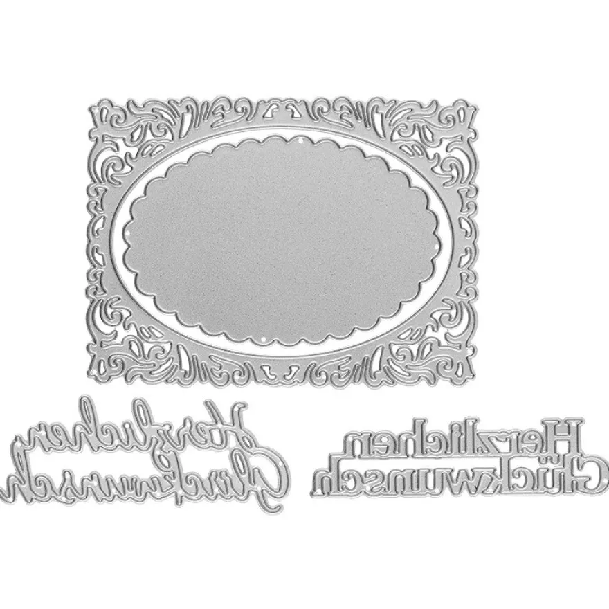 Stanzschablonen, Herzlichen Glückwunsch, 4 Stück