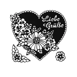 Stanzschablonen, Herz, Liebe Grüße, 3 Stück