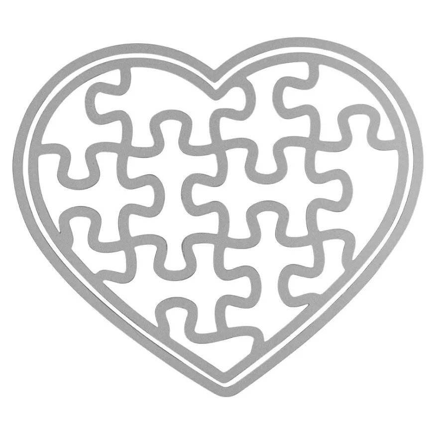 Stanzschablonen, Herz & Puzzle-Herz, 2 Stück
