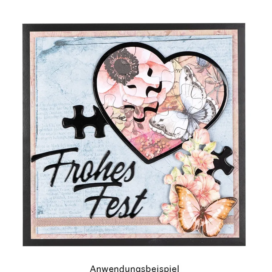 Stanzschablonen, Herz & Puzzle-Herz, 2 Stück